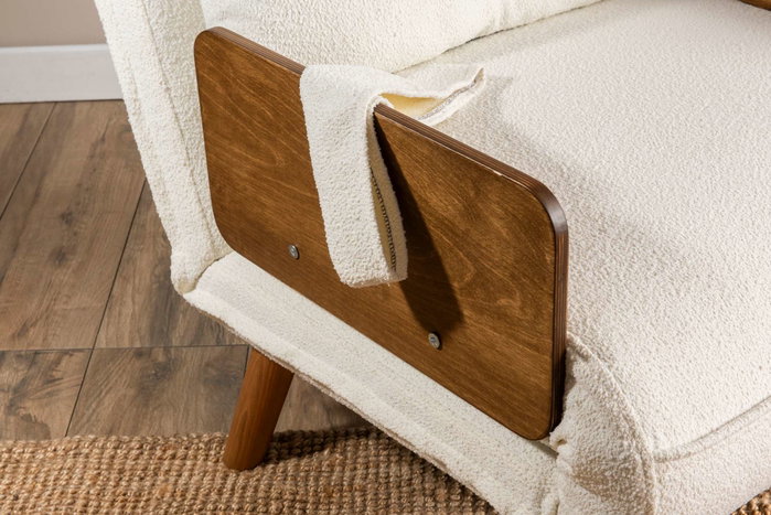 Atelier Del Sofa Cosmo Single - Teddy Fabric-White